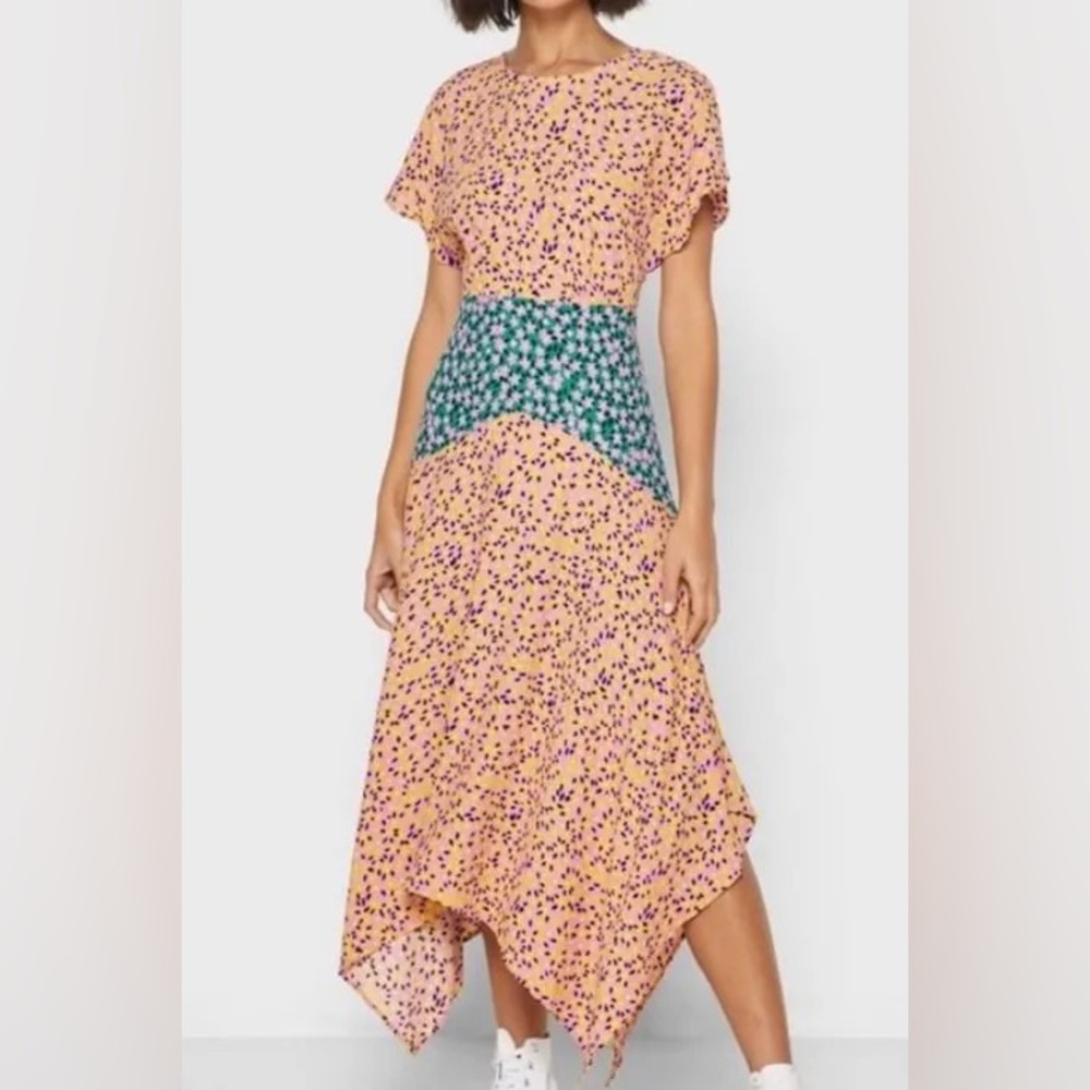 BNWT Topshop Mixed Floral Hanky Dress Midi US 4